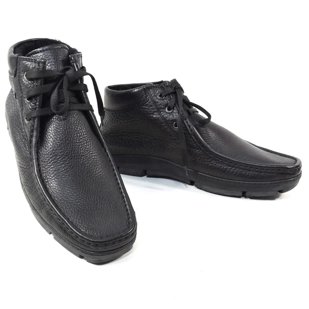 BALDININI 🇮🇹 MEN'S BLACK SOFT LEATHER COMFORT WINTER BOOTIE